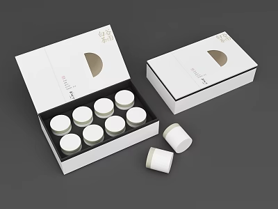 White Storage Box with Small Jars Organizer for Daily Household Items 3d model