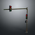 Outdoor Street Traffic Lights Structure With Metal Pole And Dual Signals