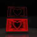 Stylish Decorative Ornament Set With Red Heart Shaped LED Lights And Layered Design