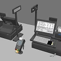 Commercial Equipment Including POS System Cash Register And Credit Card Reader