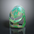 Ancient Rusted Green Metallic Weapon Helmet With Unique Design And Texture
