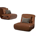 Leather Lazy Sofa Stool 3d model