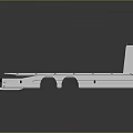 Silver Flatbed Trailer Design With Long Platform Multiple Wheels And Lights