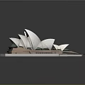 Sydney Opera House Architectural Model With Iconic Shell Roof And Display Base