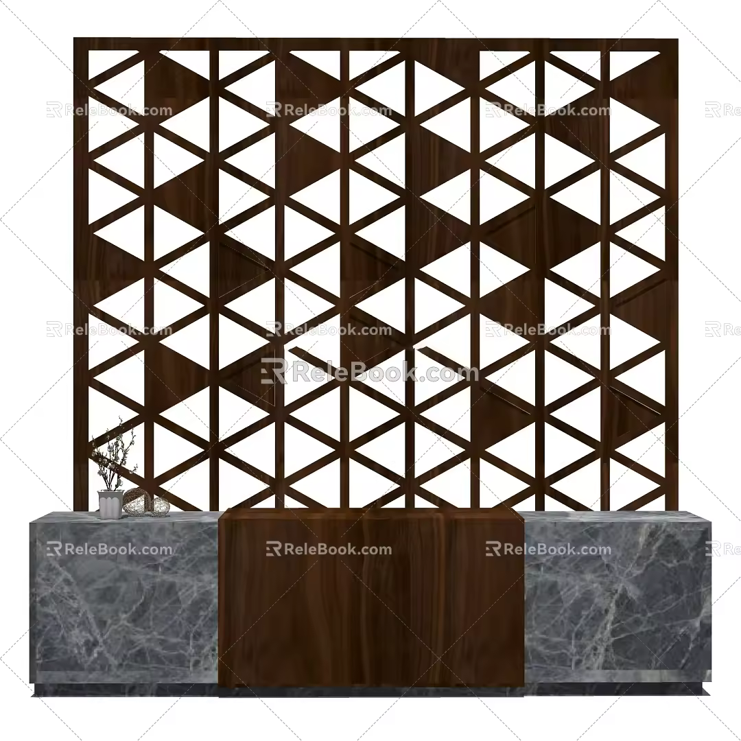 Modern Reception Desk Front Desk 3d model