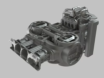 Detailed 3D Model of Mechanical Device with Structural Components and Industrial Parts 3d model