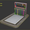 Modern Display Shelf With Metal Frame Base Platform And Smooth Surface For Displaying Items 3d model
