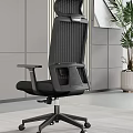 Modern Black Office Chair With Mesh Back And Ergonomic Design For Office Use