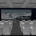 Mercedes Benz New Long Wheelbase E Class Launch Event With Stage And Seats 3d model