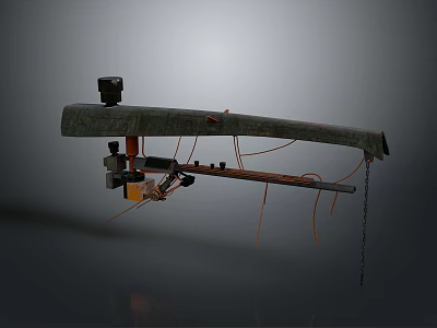 Industrial Mechanical Equipment Featuring Metal Arm Structure And Cable Connections 3d model