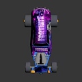 Vibrant Custom Car With Colorful Paint Job Large Engine And Cartoon Character