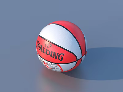 Spalding Red White Black Basketball For Official Sports Games Equipment 3d model