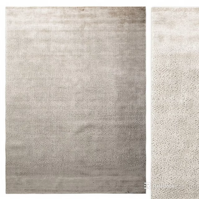 Soft Textured Square Rug With Neutral Color And Woven Pattern For Home Decor 3d model 