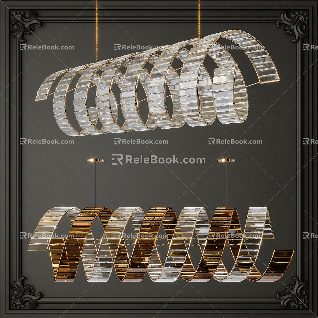 Light Luxury Crystal Chandelier 3d model