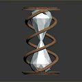 Elegant Hourglass With Wooden Spiral Frame And Transparent Crystal Body For Home Decor