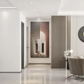 Modern Living And Dining Room Interior With Beige Sofa Coffee Table And Marble Wall