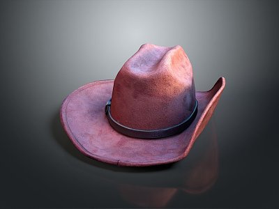 Cowboy Hat Denim Wool Hat Wilderness Hat Realistic 3d model