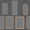 Modern Illuminated Mirrors In Various Shapes And Styles For Wall Decor 3d model