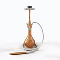 Elegant Wooden Table Lamp With Curved Pole White Cable And Stable Base Design