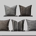 Modern Decorative Pillows With Diverse Textured Patterns For Home Decor 3d model
