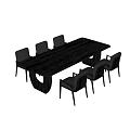 Modern Black Dining Table And Chairs Set With Minimalist Design For Home Interior