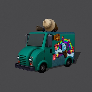 Modern Sale Truck Cartoon Ice-cream Truck 3d model