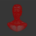 Silver Male Bust Sculpture With Detailed Facial Features And Smooth Surface Art