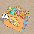 Vibrant Photo Check In Spot Featuring Shopping Bag With Gifts Happy Shopping Sign And Decorations