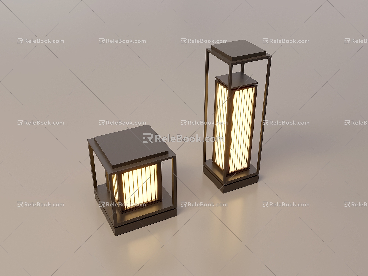 Chinese landscape lamp lawn lamp garden lamp outdoor lamp combination 3d model