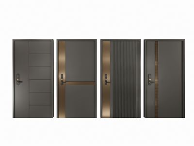 Modern Security Door Entry Door Security Door 3d model