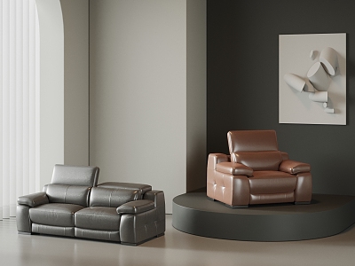 Modern double sofa 3d model