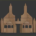Wooden Building Blocks Toy for Children Featuring Castle Structure Arch and Spire Tops