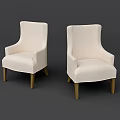 Comfortable Modern Upholstered Dining Chairs with Armrests and Wooden Legs Design