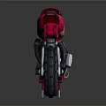 Futuristic Red Storm Motorcycle With Sleek Mechanical Design And Exhaust Pipes