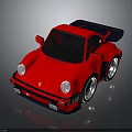 Sleek Red Sports Car Featuring Black Roof Rear Spoiler And Silver Wheels