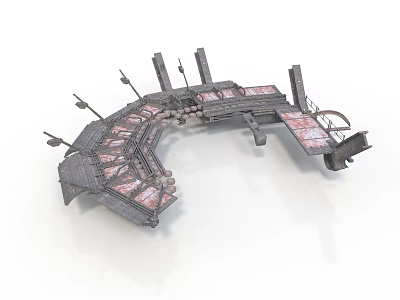 Detailed Industrial Mechanical Equipment With Complex Metal Structure And Components 3d model
