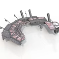 Detailed Industrial Mechanical Equipment With Complex Metal Structure And Components