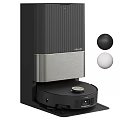 Modern Black and Silver Coffee Machine With Control Panel And Coffee Pods 3d model