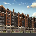 Classical Red Brick Building With Arched Doorway Symmetrical Design And Decorative Details