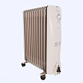 Portable Electric Radiator Heater With Adjustable Control Knobs Fins And Wheels 3d model