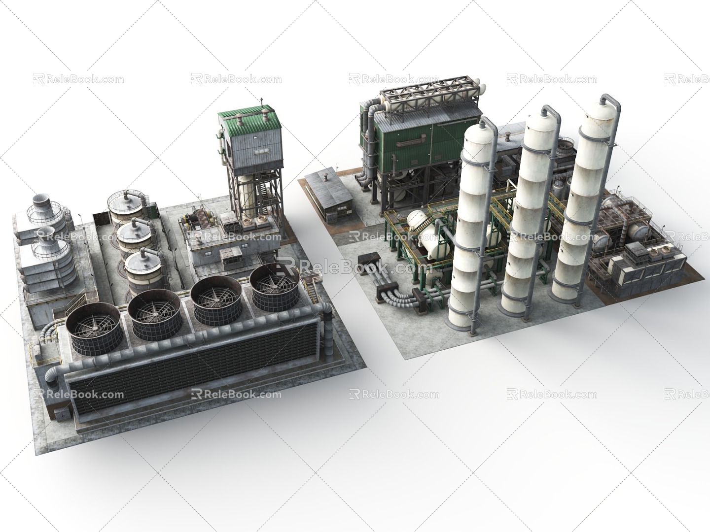 Heavy Industrial Engineering Construction Chemical Plant Equipment Refinery Petroleum Processing Plant Chemical Plant 3d model