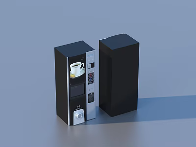 Sleek Black Silver Coffee Machine With Digital Display And Cabinet 3d model
