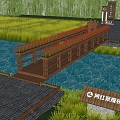 Modern bridge landscape wooden bridge pedestrian trestle bridge wooden structure suspension bridge arch bridge network red landscape bridge tourism landscape bridge 3d model