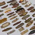 Different Handmade Wooden Boat Models With Classic Styles And Intricate Details