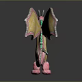 Game Movie Character Dragon With Pink Yellow Green Wings And Body Design