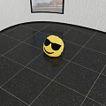 Yellow Emoji Style Decorative Pillow With Smiling Face And Black Sunglasses