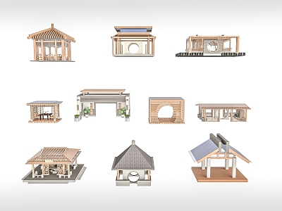 Pavilion now new Chinese style 3d model