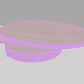Modern Wooden Round Layered Coffee Table With Minimalist Design And Natural Tone