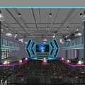 Modern Bar Interior Design With Neon Lights Stage Bar Counter And Comfortable Seats
