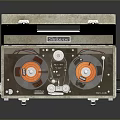 Vintage Computer Data Storage Equipment With Tape Reels Portable Case And Small Screen